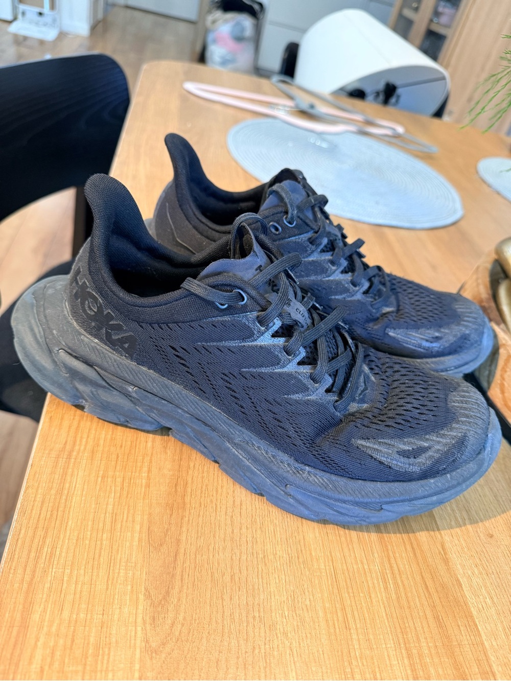 Hoka one Clifton Black Men's Lightweight Running Sneakers